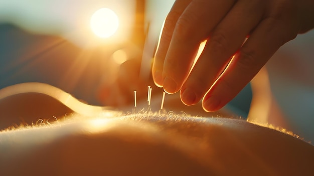 Serene Acupuncture Session Promoting Holistic Health and Relaxation