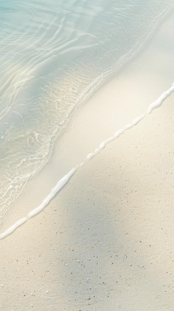 Photo serene beach at sunrise with the soft light casting a peaceful glow over the sand with copyspace