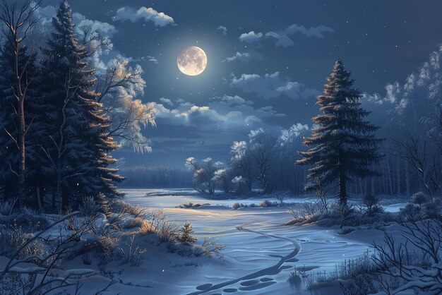 The Serene Beauty of a Winter Night