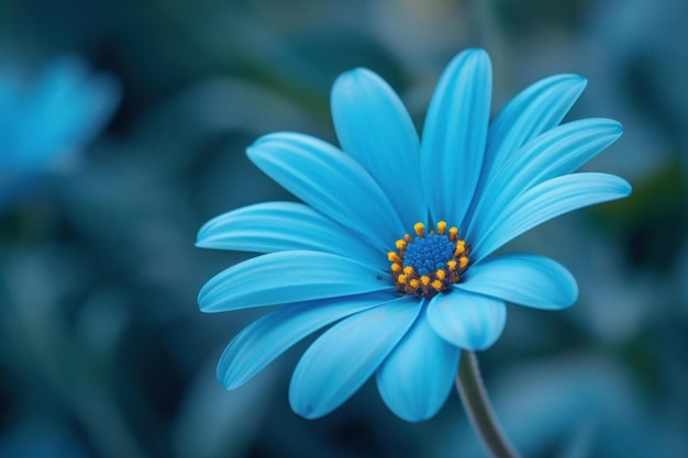 Serene blue daisy in soft focus