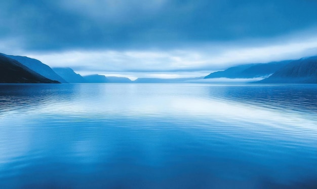 Serene Blue Lake Landscape