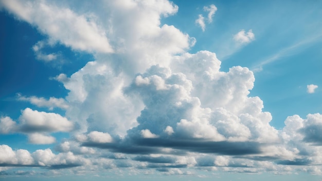 Serene Blue Sky and Abundant White Clouds