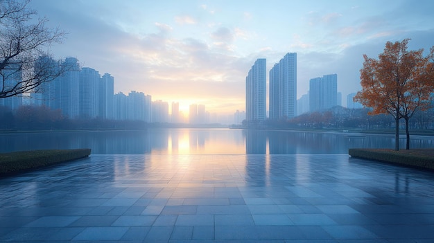 Serene Cityscape at Dawn