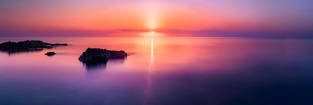 Photo serene coastal sunset warm tones and soft shadows in perfect harmony over tranquil waters