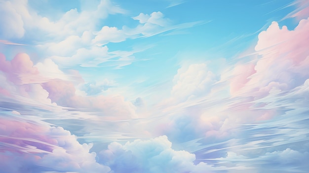 A Serene and Colorful Sky with Fluffy Pink Clouds