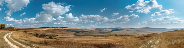 Photo serene countryside panorama with a winding path