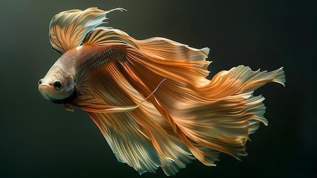 Serene Dance of Betta Fish A Vivid Portrayal of Grace and Fluidity in Underwater Life