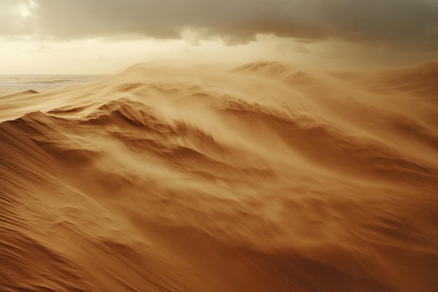 Photo serene desert landscape with rolling sand dunes