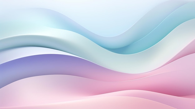 Serene and Flowing Pastel Gradient Waves with Elegant Curves Abstract Background Design