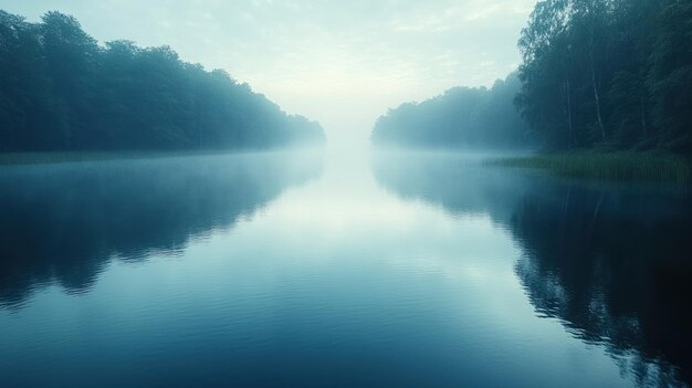 Photo serene foggy lake