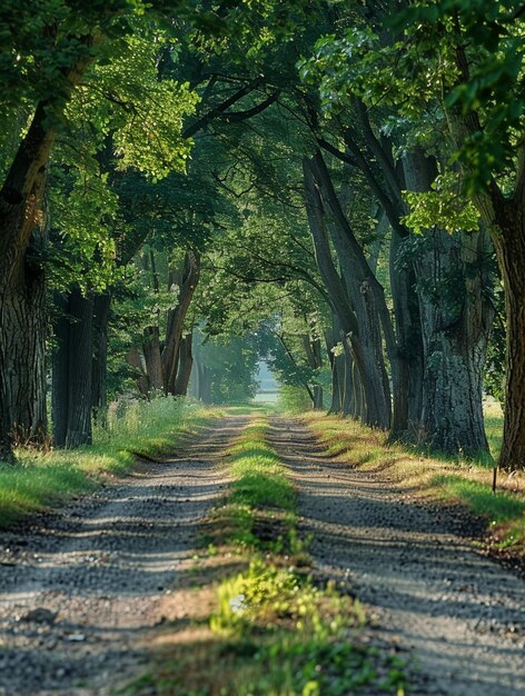 Serene Forest Pathway Under Lush Green Canopy