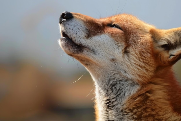 Photo serene fox profile in soft light