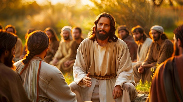 Serene Historical Scene of Jesus Teaching His Disciples