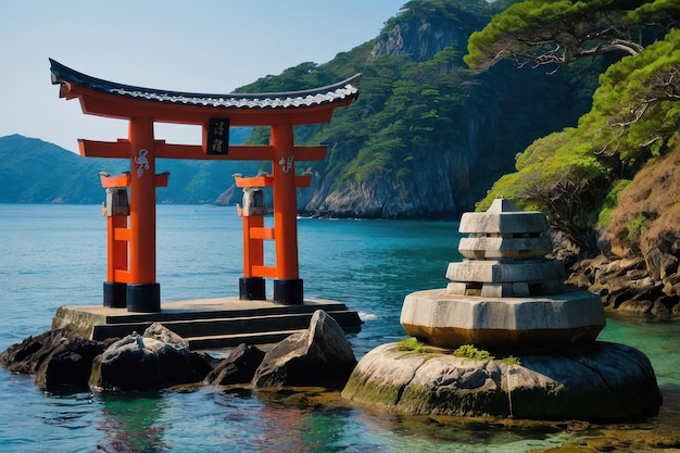 Serene Japanese Temple Gateway