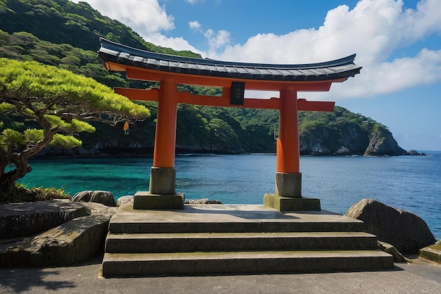 Serene Japanese Temple Gateway