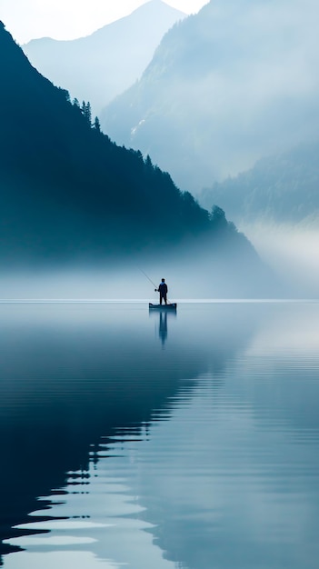 Serene Lake Fishing Experience at Dawn