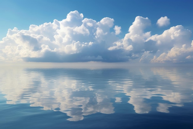 Serene lake reflecting the clouds in the sky