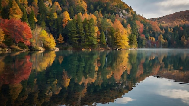 serene lake reflection surrounding mountains