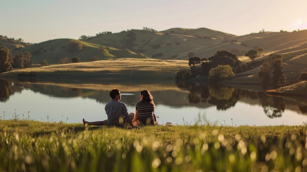 Photo serene lakeside and peaceful escapes