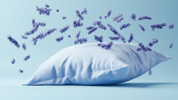 Photo serene lavender flowers resting on soft pillow