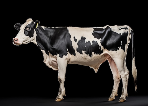 Serene Milking Cow on White Background