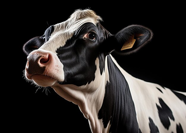 Serene Milking Cow on White Background