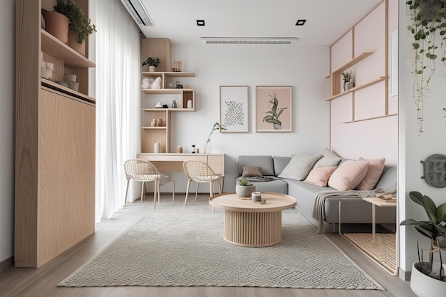 Serene Minimalist Elegance and Simplicity in the Apartment generative IA