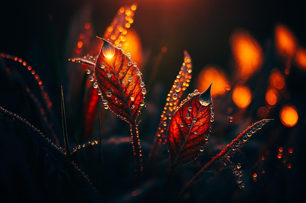 A serene misty morning is captured in this photo with tiny droplets