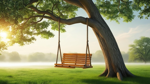 Serene Morning with Swing