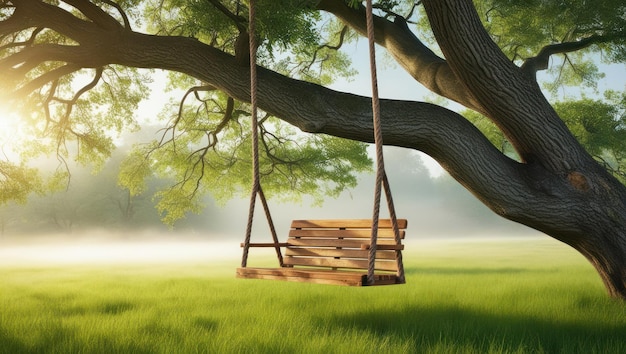 Serene Morning with Swing