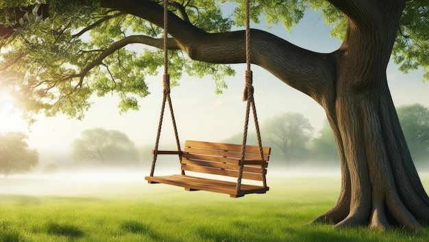 Serene Morning with Swing