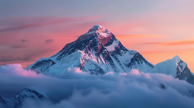 Photo serene mount everest base camp at sunrise