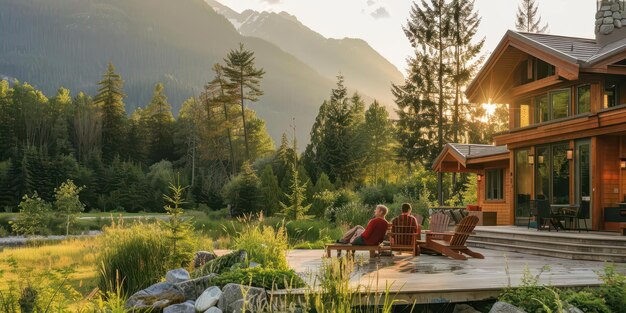 Serene Mountain View Harmony with Nature concept