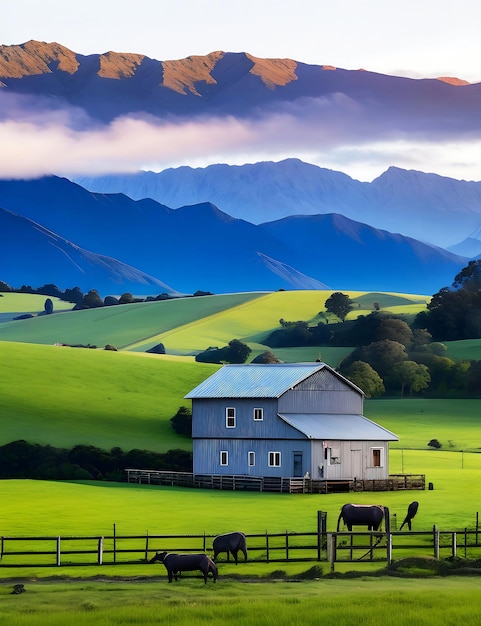 Serene New Zealand Farm ai generated