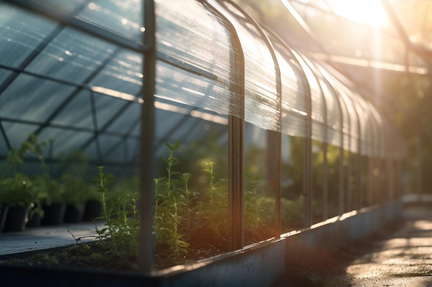 Serene Oasis A Gorgeous Greenhouse Bursting with Life and Sunlight