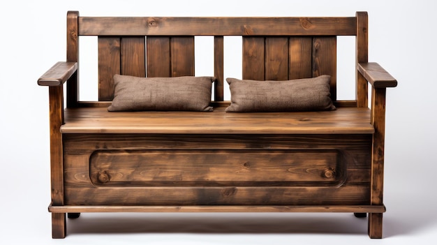 Serene Oasis Wooden Bench With Pillows