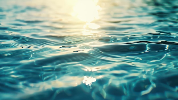 Serene Ocean Water Surface with Sunlight Reflection Nature Background