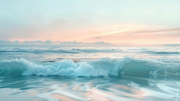 Serene Ocean Waves at Sunset