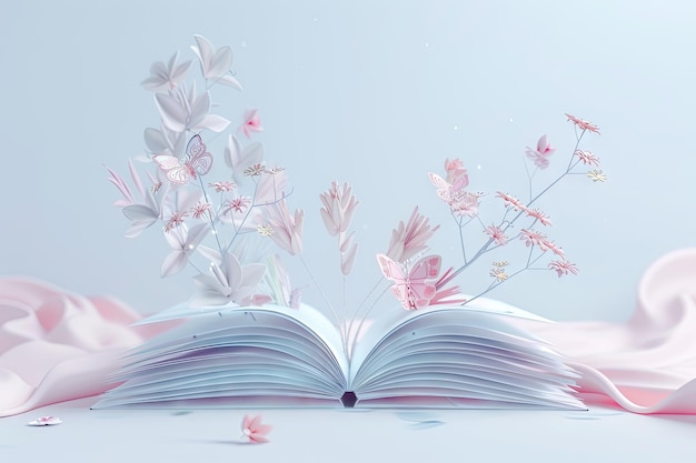 Serene Pastel Artwork for Peaceful World Book Day Scene