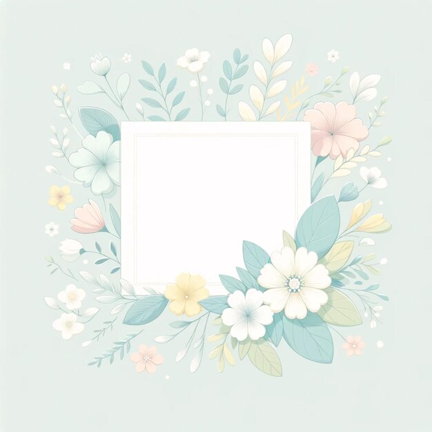 Serene Pastel Floral Card Design A Modern Vector Illustration with Soft Hues and Elegant Botanical