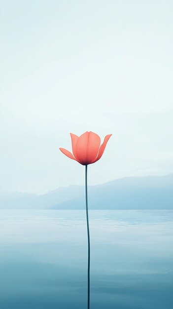 Photo serene pink lotus flower on tranquil water background