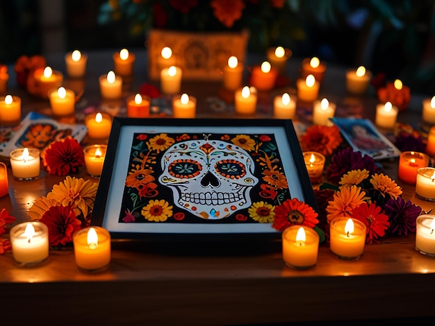 Photo serene remembrance a day of the dead altar