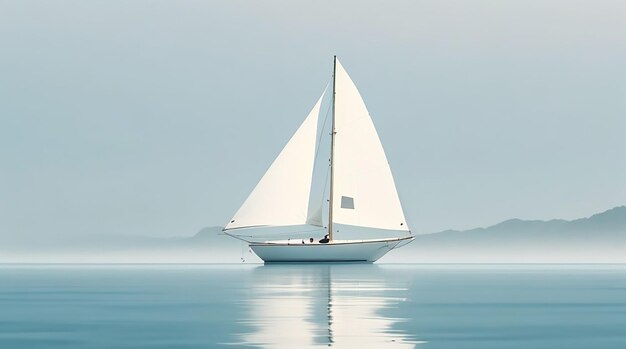 Photo serene sailboat simplicity