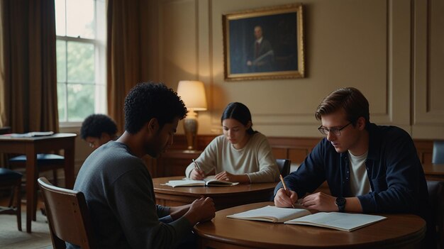 Serene Scene of a Person in a Study Group