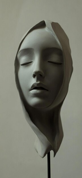 Photo serene sculptural portrait artistic expression in minimalist design