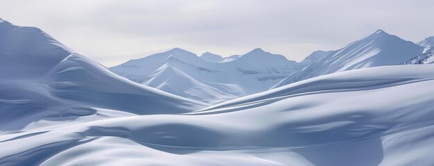 Serene Snowcovered Mountains and Valleys