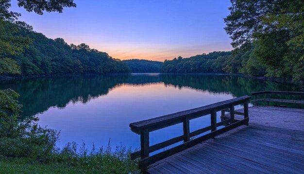 Serene Sunset on the Lake