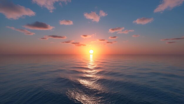 Photo a serene sunset over the ocean perfect for relaxation and tranquility