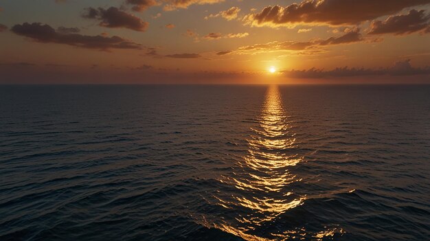 Photo serene sunset over the ocean