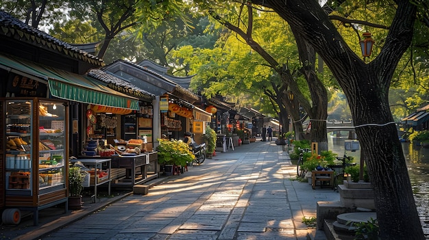 Serene Suzhou Water Town with Bridges Boats and Traditional Architecture